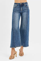 Sarah Express Women’s High Rise Crop Wide Leg Jeans with Step Hem
