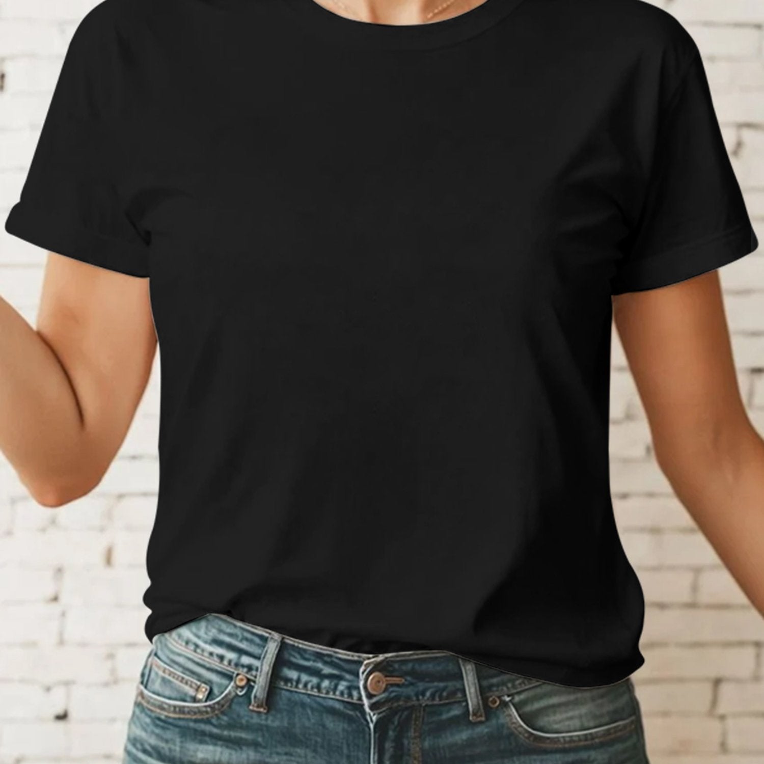 Women's Round Neck Short Sleeve Cotton T-Shirt 3D Print Casual