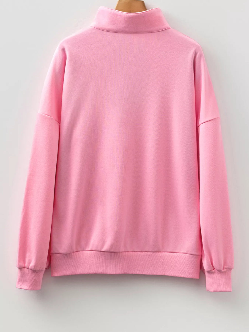 Sarah Express Women's Contrast Striped Patchwork Zip Collar Sweatshirt