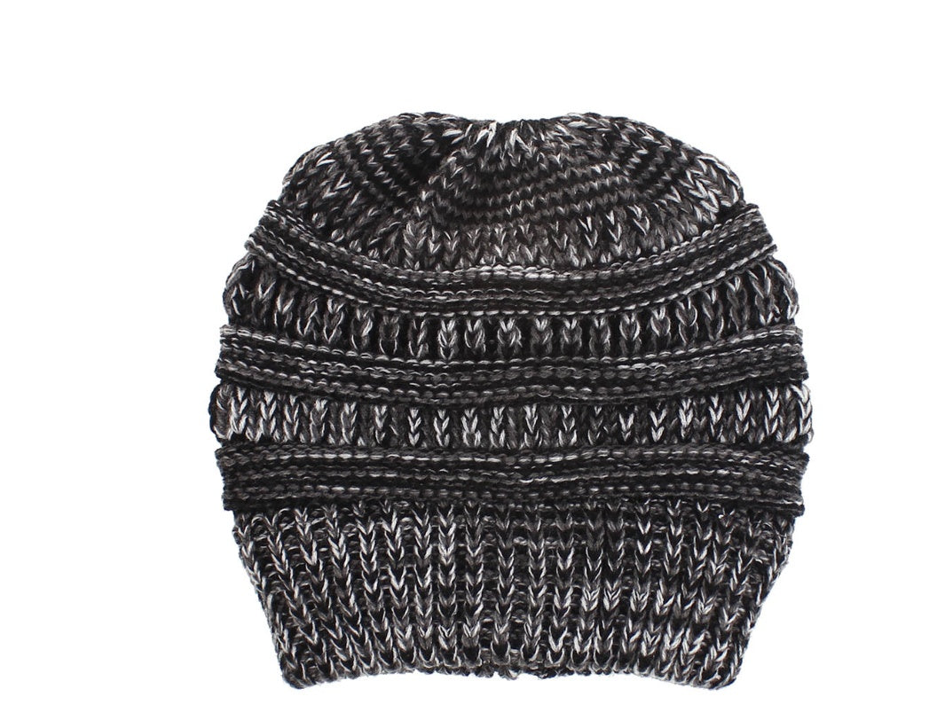 Women's Ponytail Beanie Knit Winter Hat Messy Bun