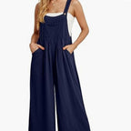 Women's Casual Loose Jumpsuit Pockets Polyester One Piece