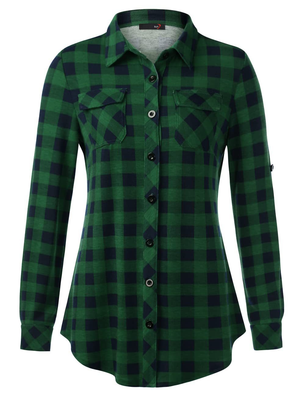 Women's Plaid Button Front Shirt Long Sleeve Casual Cardigan