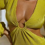 Women's Long Sleeve Maxi Dress Casual Polyester