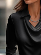 Sarah Express Women's Long Sleeve Blouse with Collar Plus Size