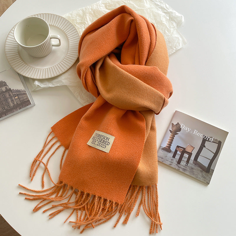 Women's Double-Sided Cashmere-Feel Scarf Winter Warm Oversized Wrap Fall Winter Casual