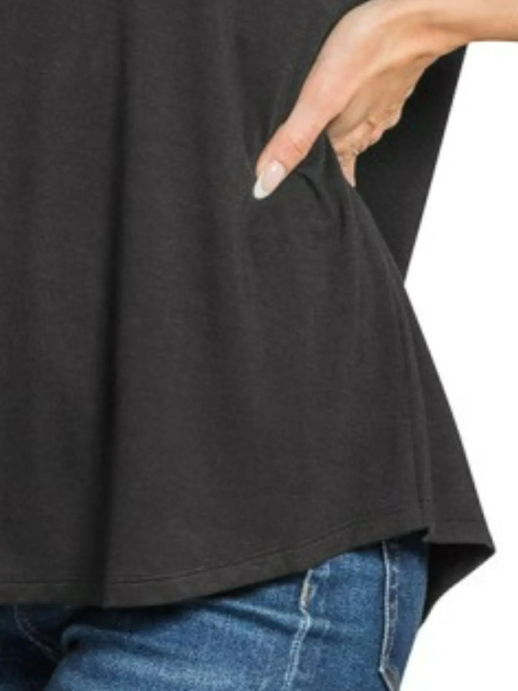 Sarah Express Women’s Flowy Rayon Short Sleeve T-Shirt with Round Hem
