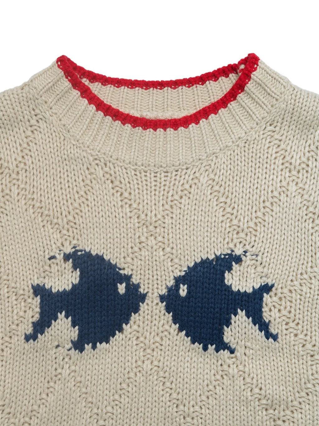 Sarah Express Women's Fish Pattern Round Neck Sweater