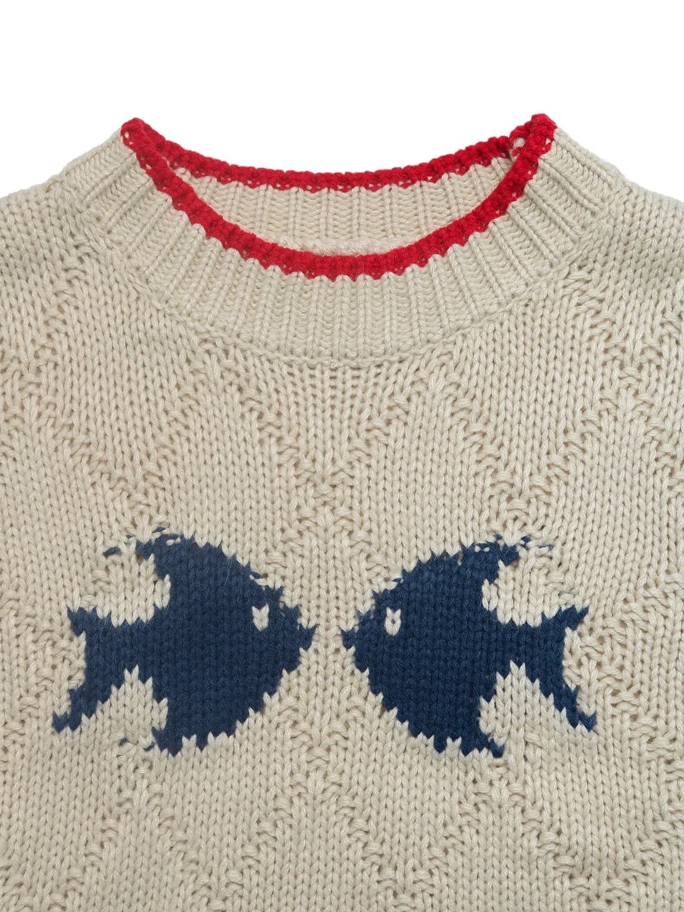 Sarah Express Women's Fish Pattern Round Neck Sweater