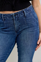 Sarah Express Women’s Plus Size Mid Rise Bootcut Jeans with Welt Pockets
