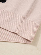 Sarah Express Women's Pearl Embellished Bow Pattern Loose Sweater