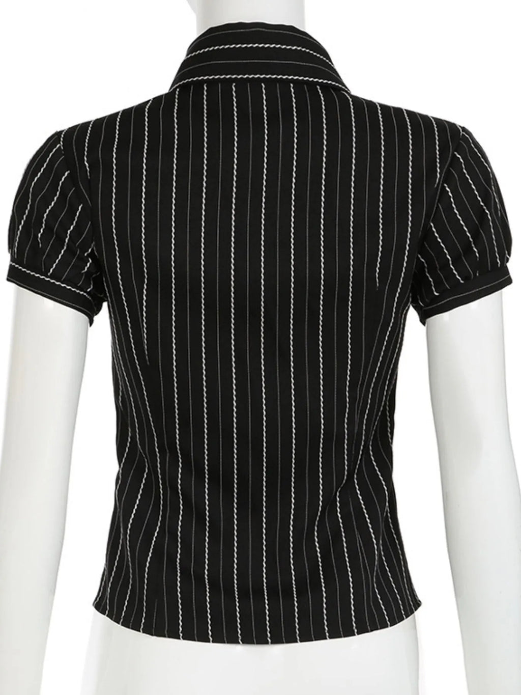 Sarah Express Women's Striped Button-Down Collared Shirt
