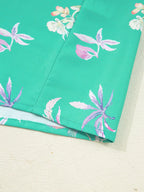 Sarah Express Women's Floral Lantern Sleeve Button Front Shirt