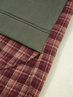 Sarah Express Women's Plaid Patchwork Drop Shoulder Sweatshirt