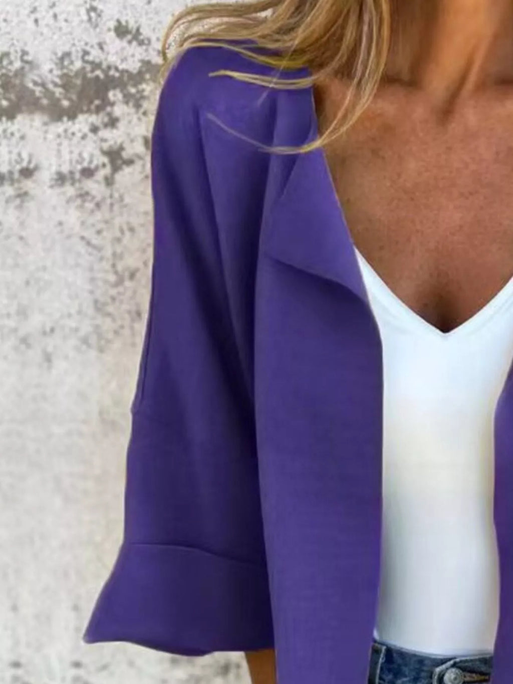 Sarah Express Women's Open Front 3/4 Sleeve Casual Cardigan Plus Size