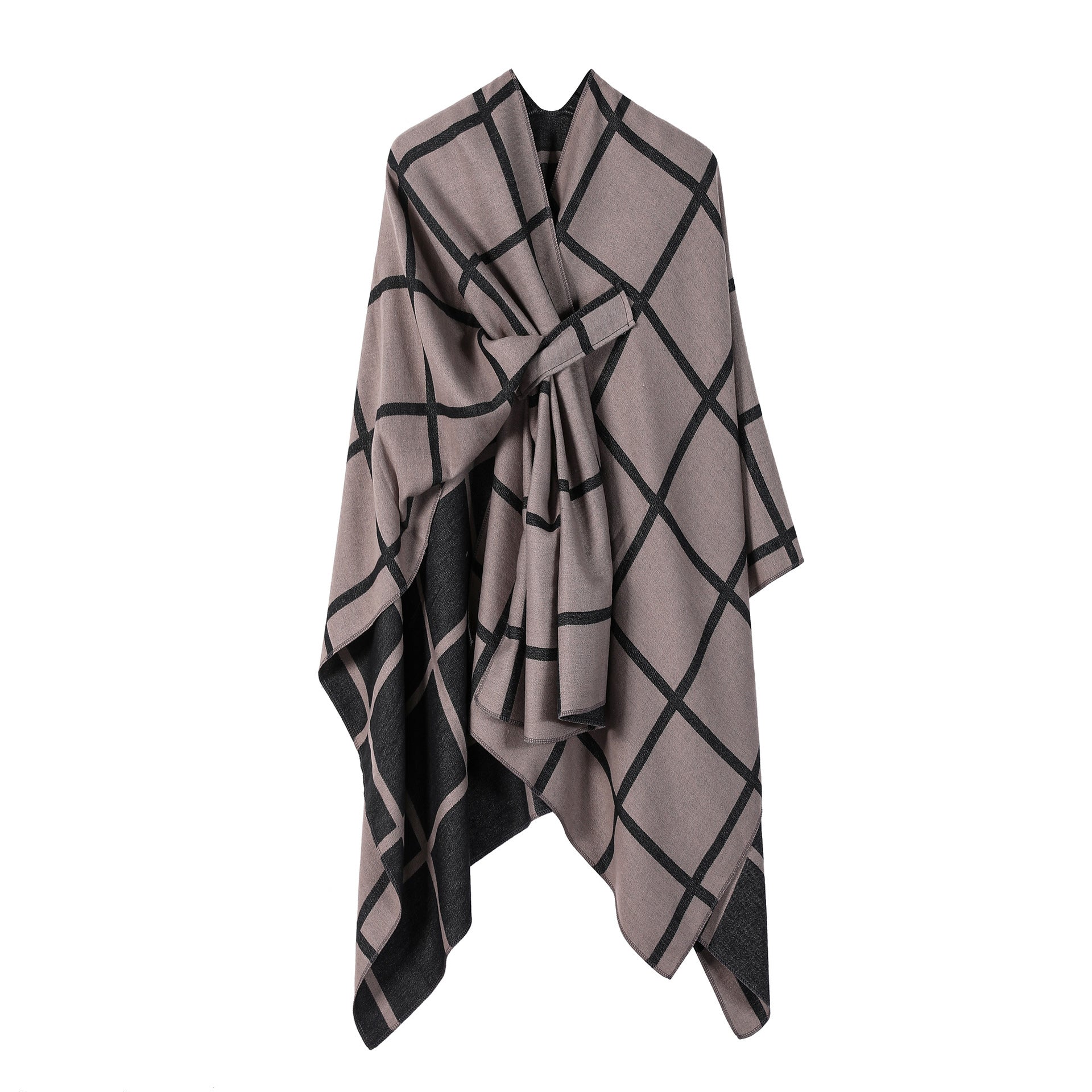Women's Gingham Check Warm Scarf - Oversized Plaid Shawl Fall Winter Accessory
