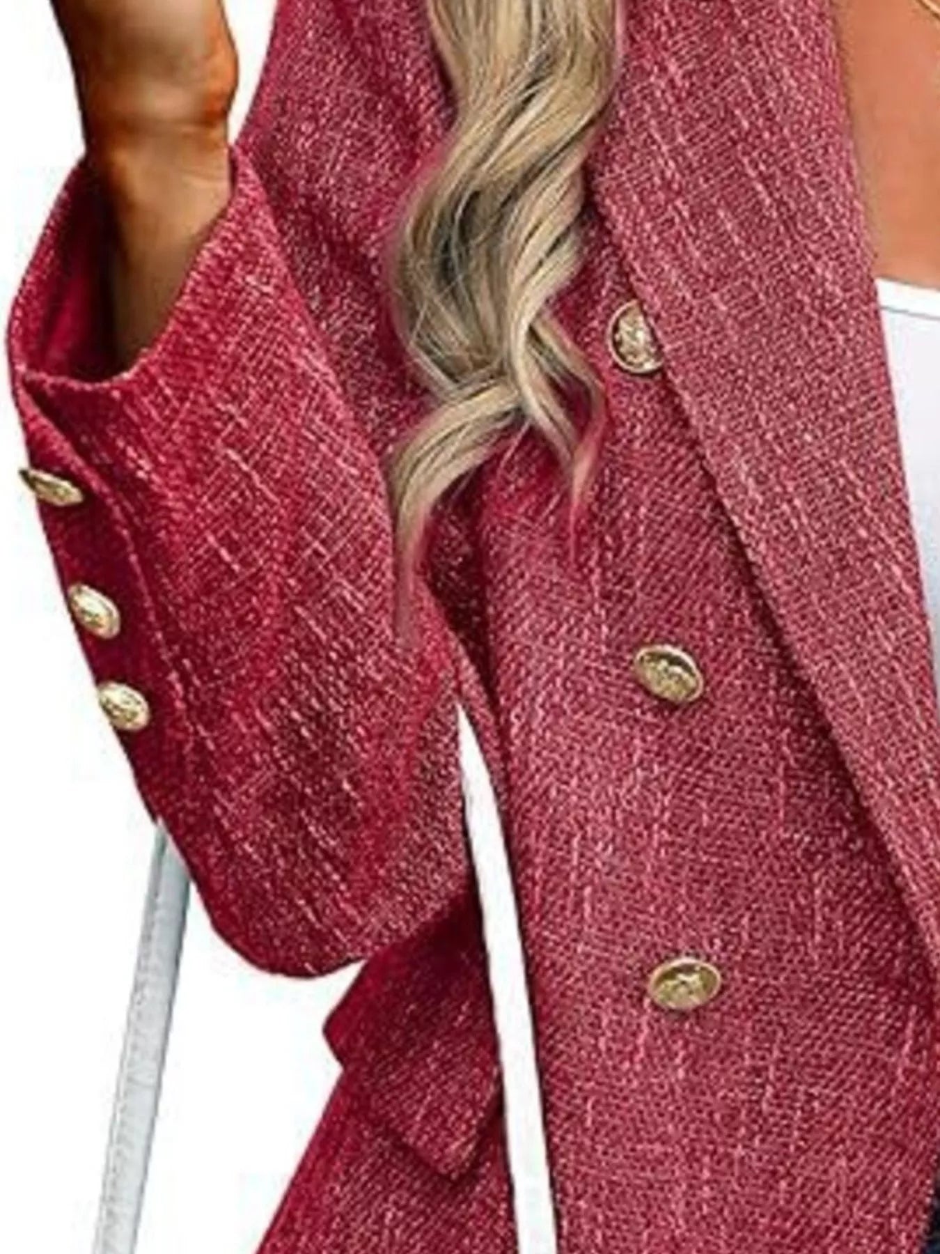 Sarah Express Women's Double-Breasted Lapel Collar Blazer