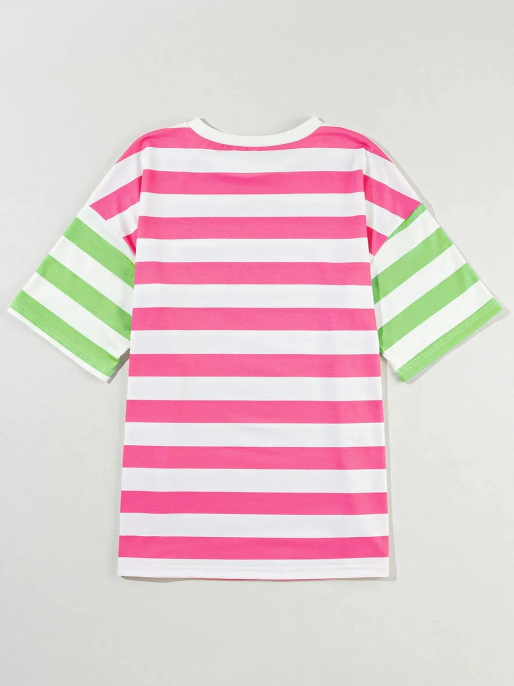 Sarah Express Women's Striped Oversized Short Sleeve T-Shirt with Pocket