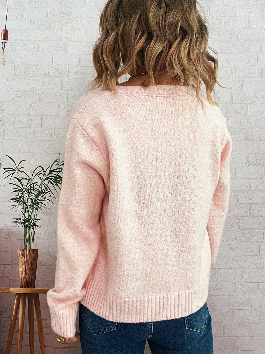 Sarah Express Women's Strawberry Button Up Long Sleeve Cardigan