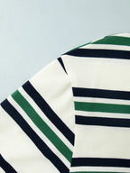 Sarah Express Women's Striped Polo T-Shirt with Contrast Collar