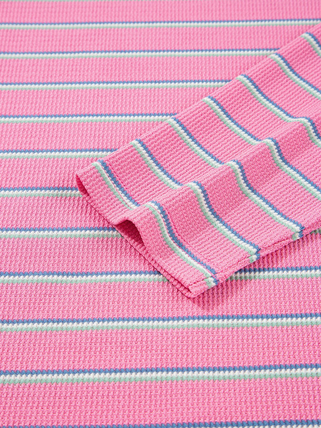 Sarah Express Women's Stripe Textured Knit Round Neck Puff Sleeve Top