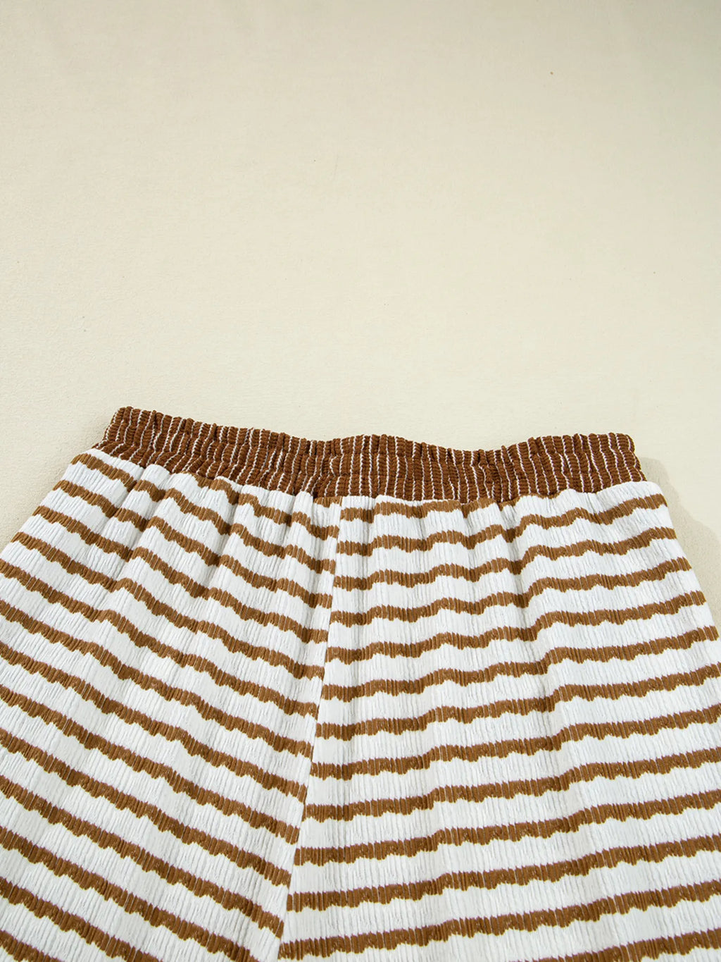 Sarah Express Women's Stripe Collared Top and Drawstring Pant Set