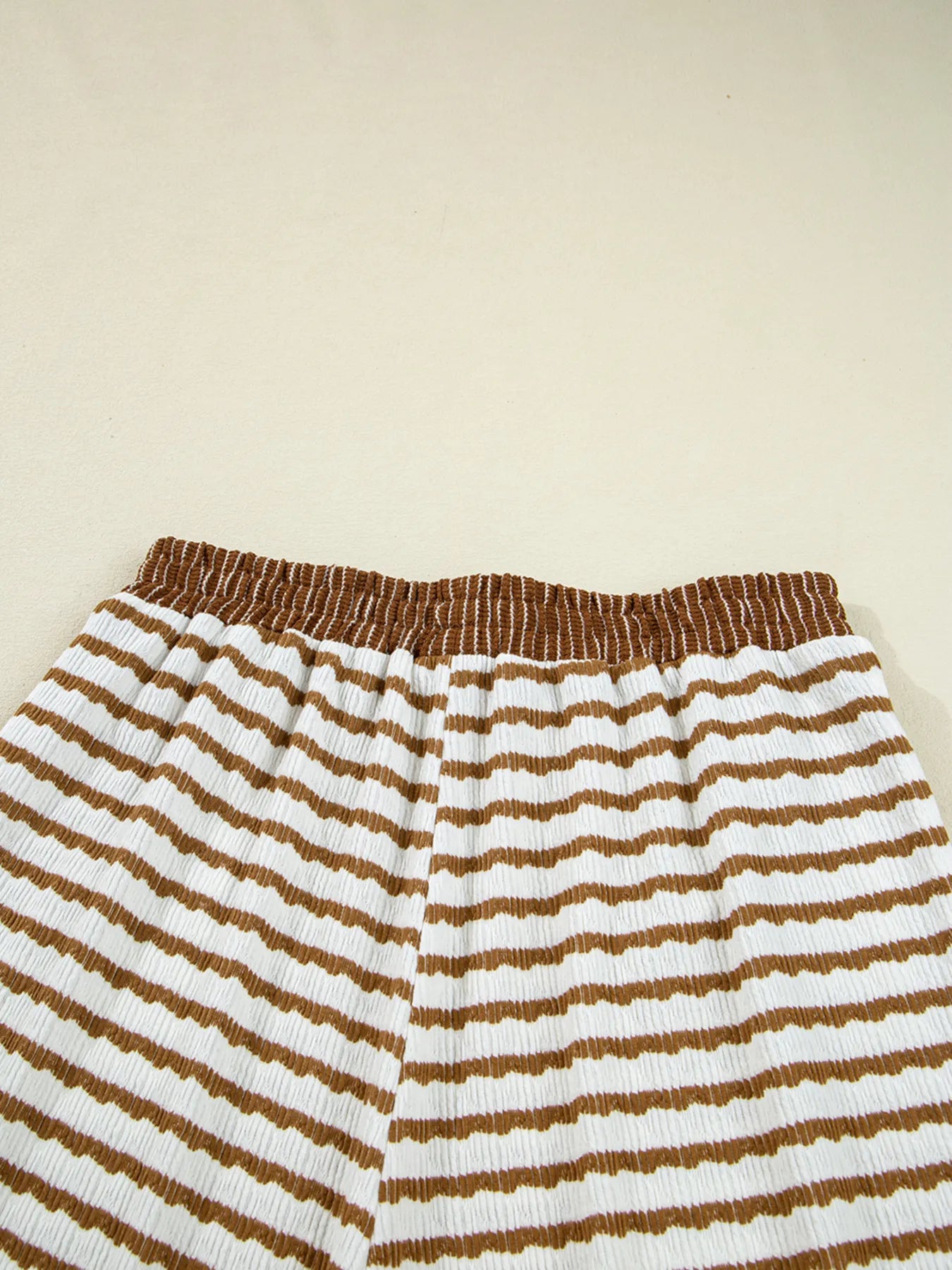 Sarah Express Women's Stripe Collared Top and Drawstring Pant Set