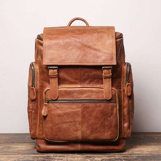 Sarah Express Retro Genuine Leather Backpack