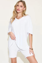 Women's Plus Size V-Neck T-Shirt & Shorts Lounge Set | Fast Shipping
