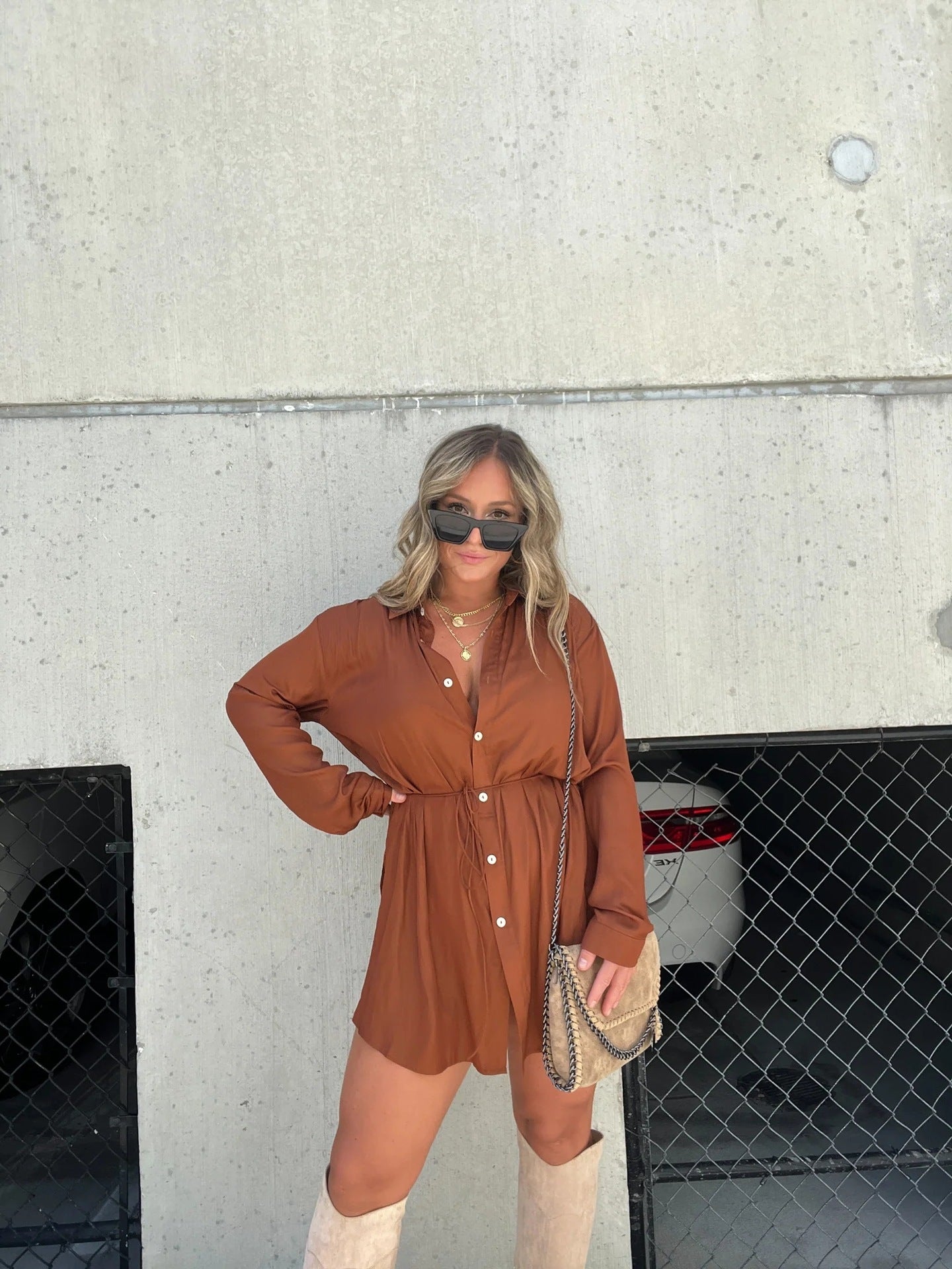 Women's Long Sleeve Button-Down Romper Shorts Jumpsuit