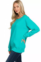 Sarah Express Women's Fleece Boat Neck Sweatshirt