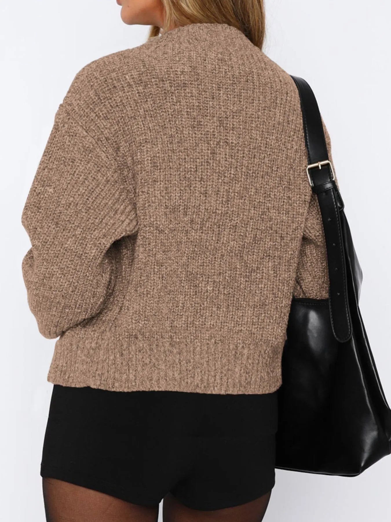 Sarah Express Women's Zip Up Long Sleeve Cardigan - Ribbed Knit Sweater