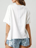 Sarah Express Women's Sequin Tiger Round Neck T-Shirt