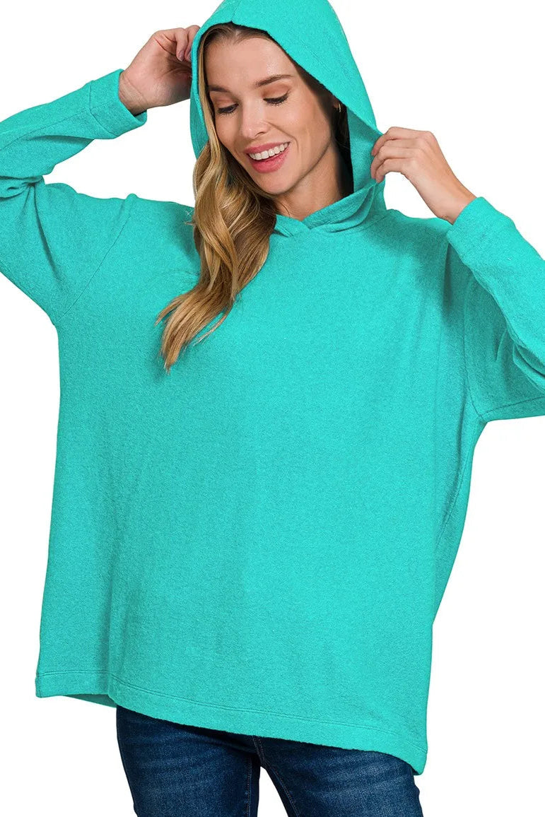 Sarah Express Women’s Oversized Brushed Melange Hacci Hoodie