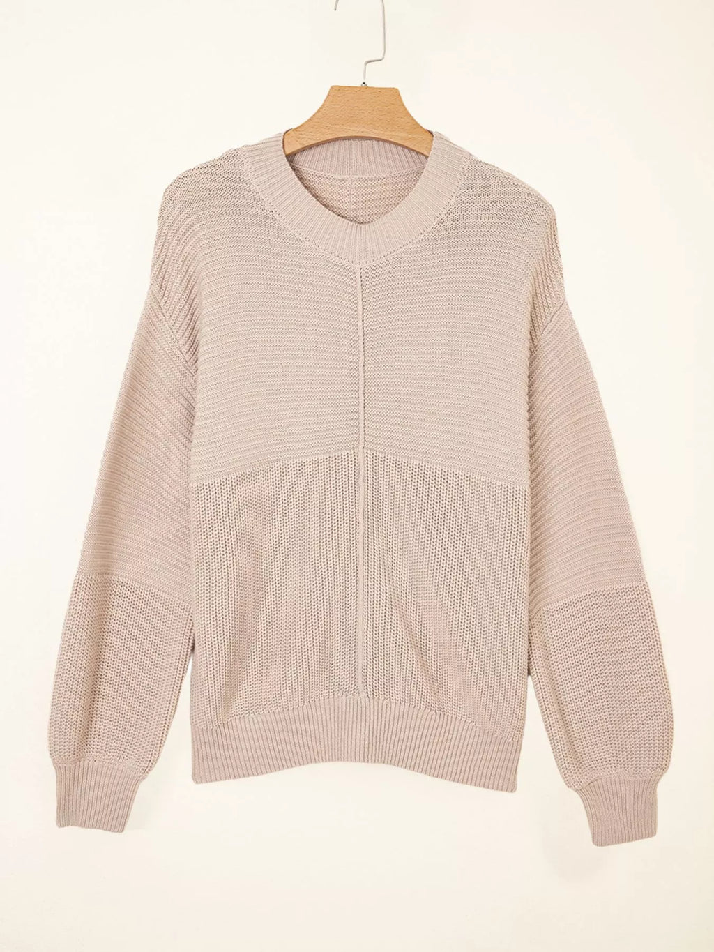 Sarah Express Women's Texture Knitted Dropped Shoulder Sweater