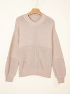 Sarah Express Women's Texture Knitted Dropped Shoulder Sweater