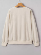 Sarah Express Women's Merry Little Thing Corded Letter Graphic Ribbed Sweatshirt