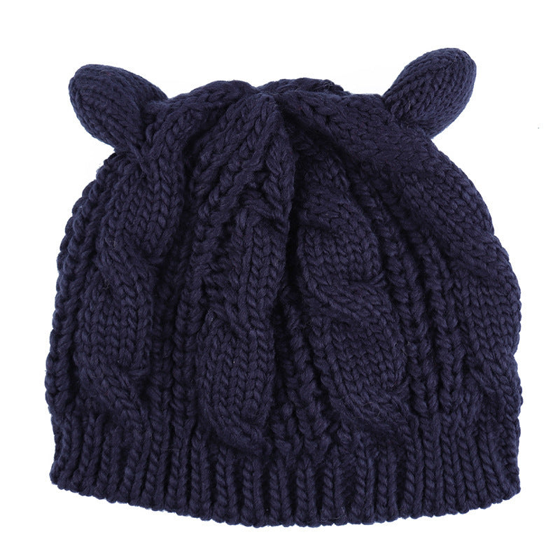 Handmade 3D Knitted Cat Ear Beanie Winter Warm Hat