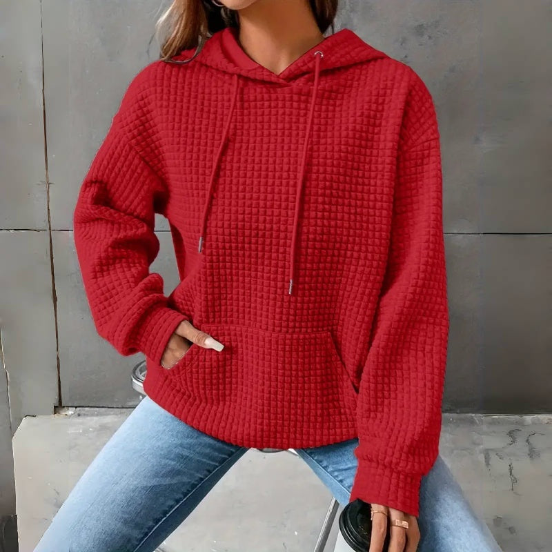 Women's Loose Fit Hooded Long Sleeve Sweatshirt Casual Pullover Top