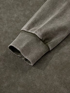 Sarah Express Women's Lace Patchwork Detail Notched Mineral Wash Sweatshirt