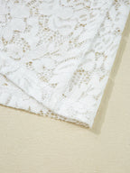 Sarah Express Women's Lace Crochet Bell Sleeve Mock Neck Blouse