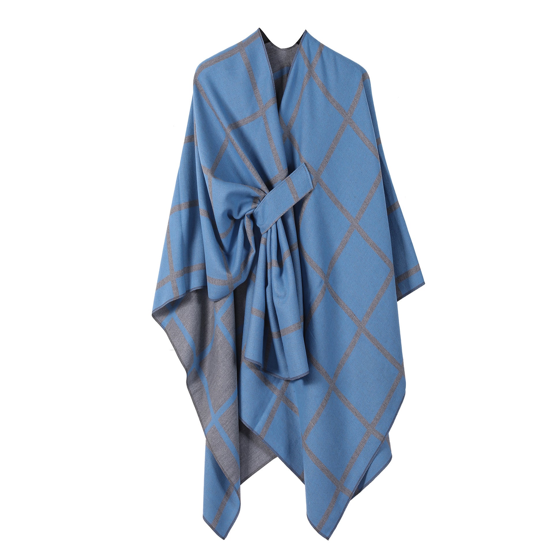 Women's Gingham Check Warm Scarf - Oversized Plaid Shawl Fall Winter Accessory