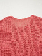 Sarah Express Women's Crochet Hollow Out Long Sleeve Knit Top