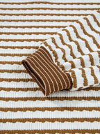 Sarah Express Women's Stripe Collared Top and Drawstring Pant Set