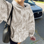 Women's Jungle Maple Leaf Branches Hoodie Long Sleeve Pullover