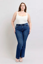 Sarah Express Women’s Plus Size High Rise Flare Jeans Stretch Denim