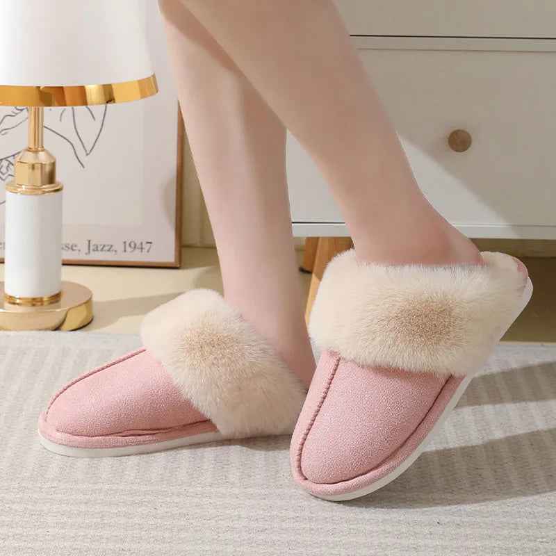 Sarah Express Plush Fur Slippers - Warm Non-Slip Indoor House Shoes