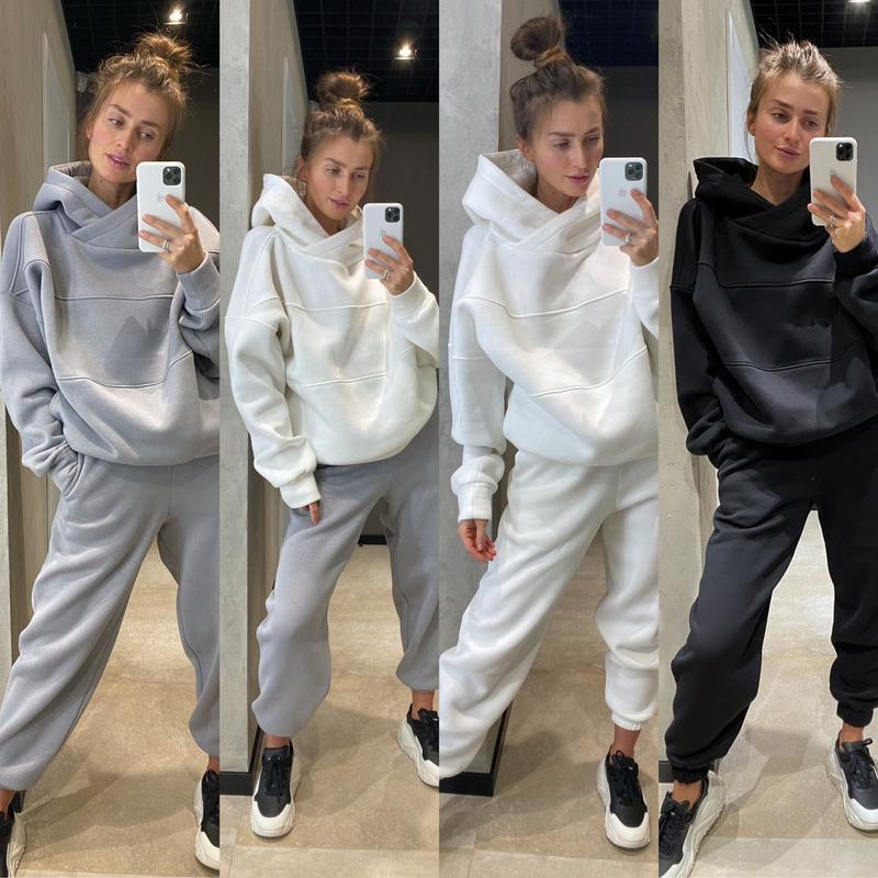 Women's Sweater Fleece & Pants Set - Casual Two-Piece Loungewear Tracksuit