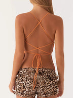 Sarah Express Women's Embroidered Sequin Tie Back Cami