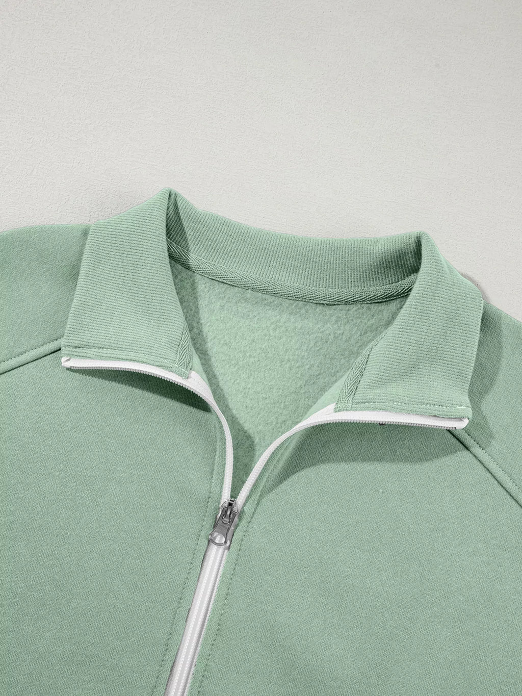 Sarah Express Women's Drop Shoulder Zip Up Jacket and Drawstring Pants Active 2pcs Set