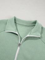 Sarah Express Women's Drop Shoulder Zip Up Jacket and Drawstring Pants Active 2pcs Set